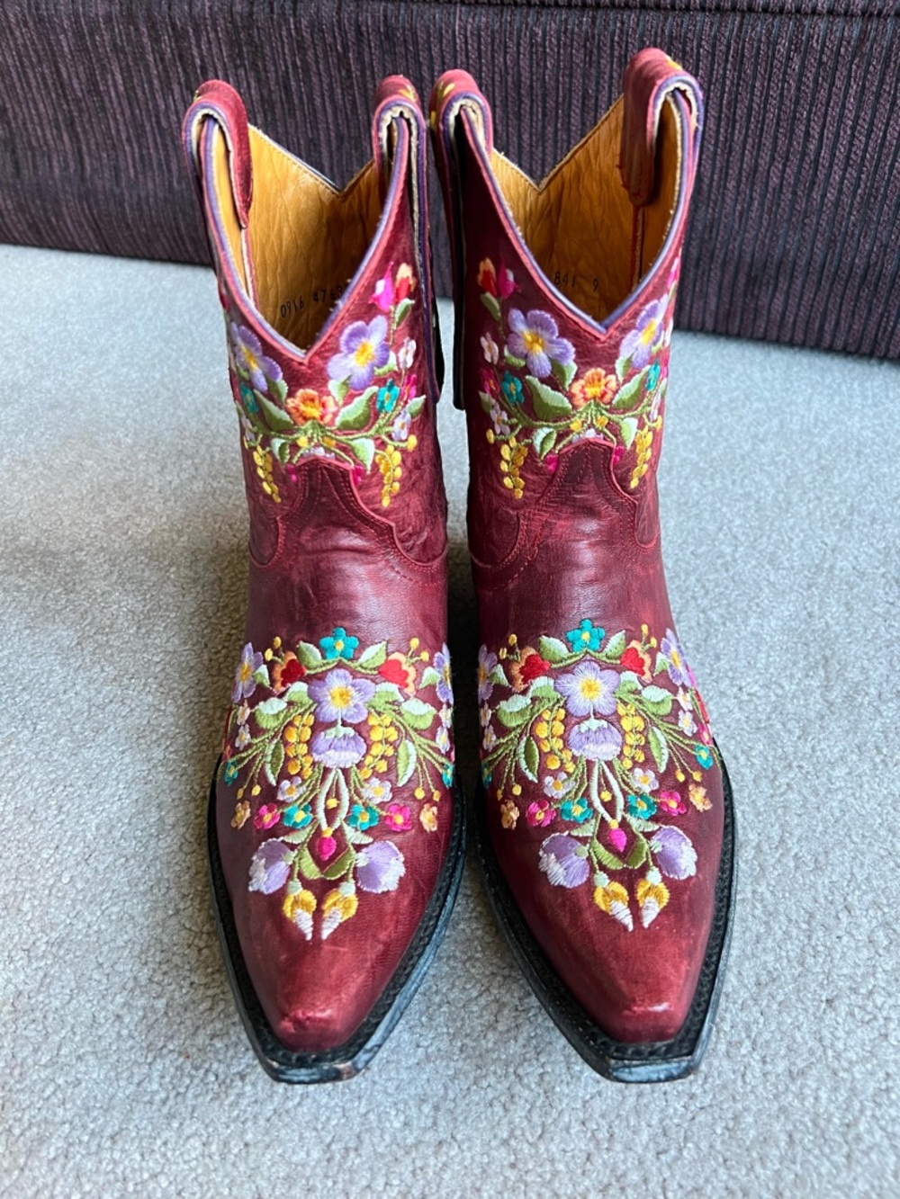 Price firm- Old Gringo 8 B Sora Floral Western Cowboy Boots Christmas Halloween - Picture 8 of 14